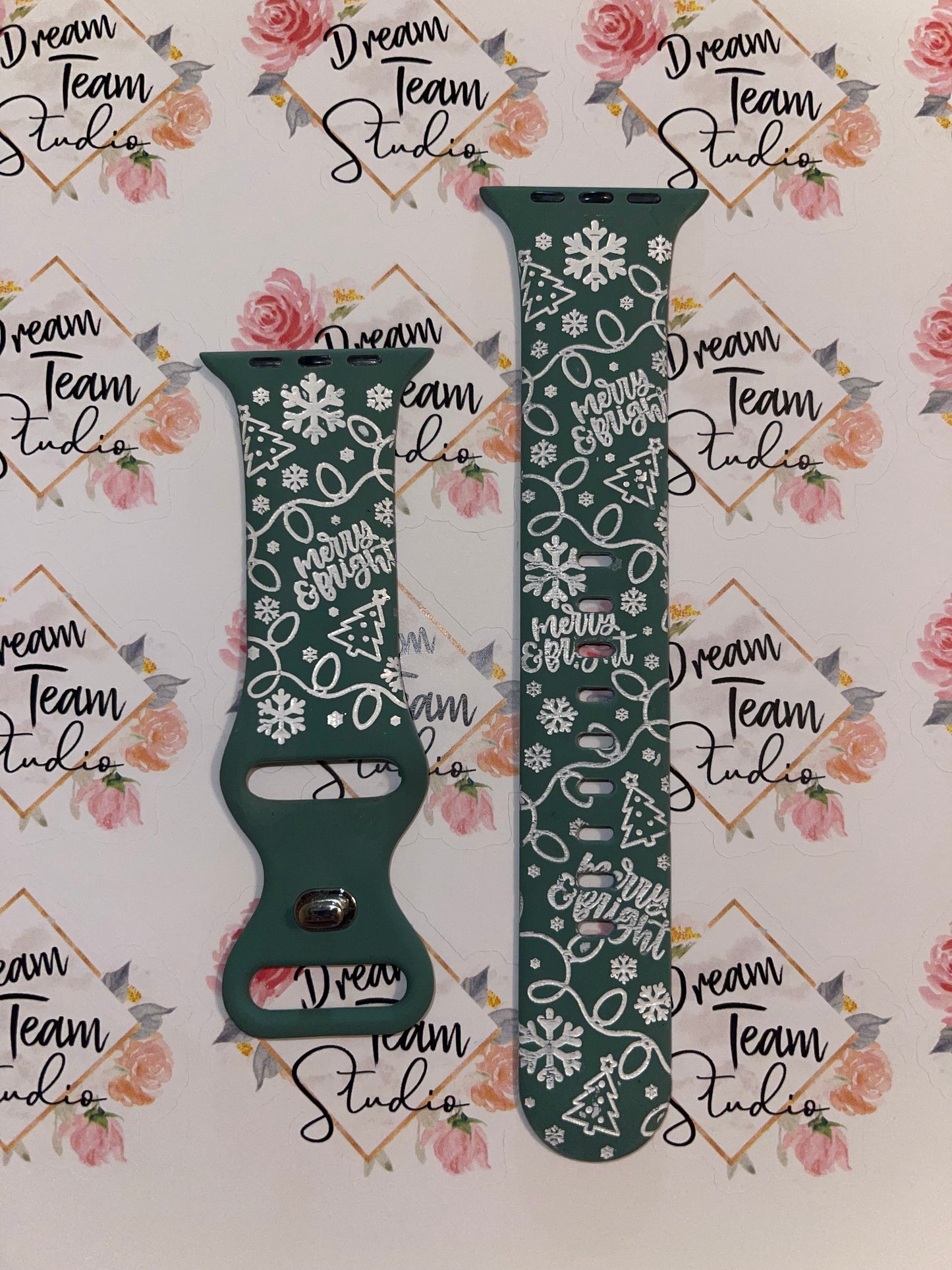 Christmas Themed Engraved Watch Band