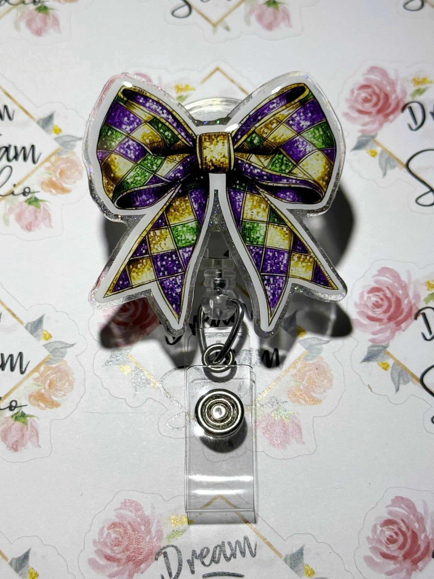 Diamond Mardi Gras Bow
