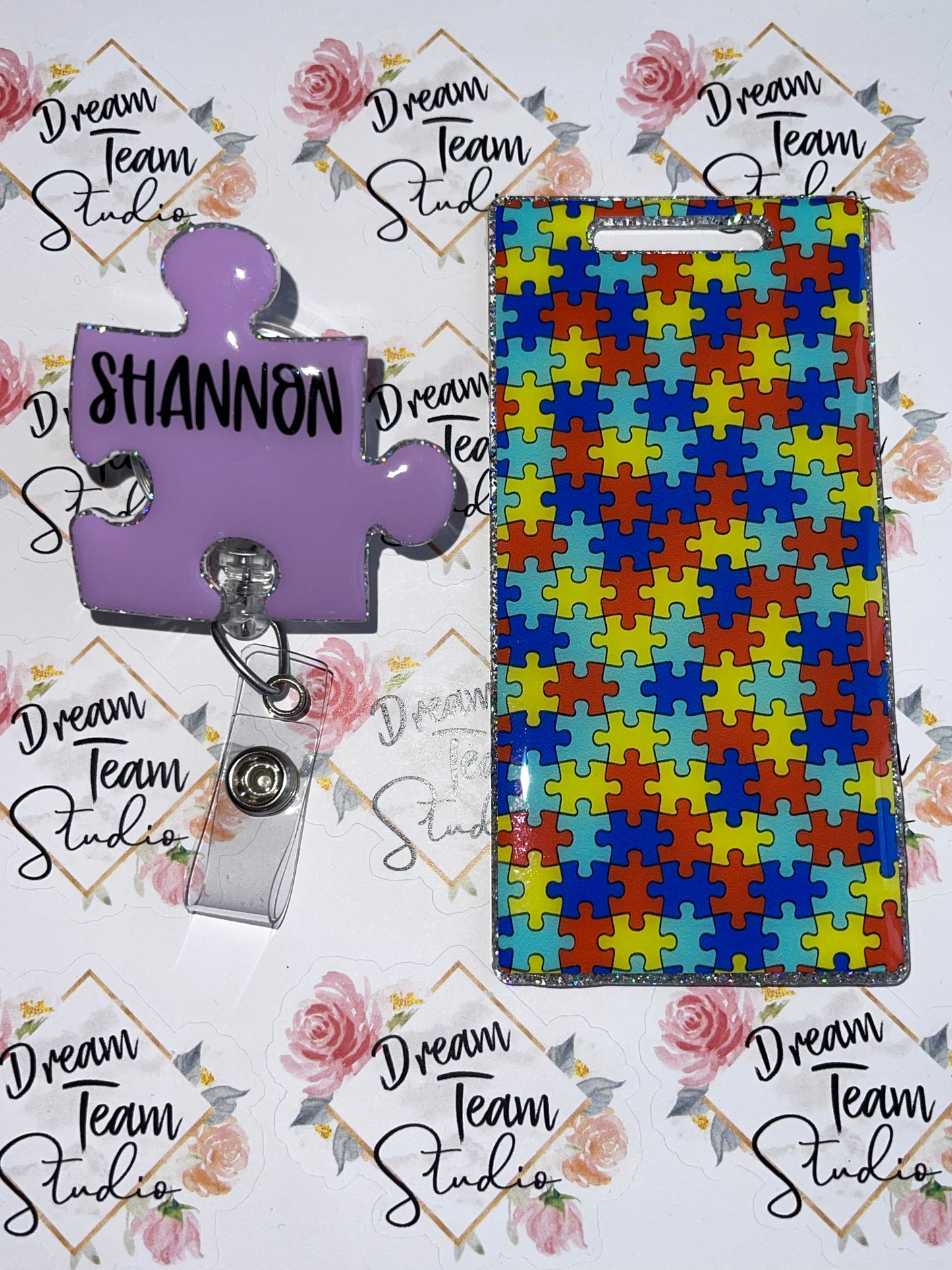 Puzzle Piece Badge Reel