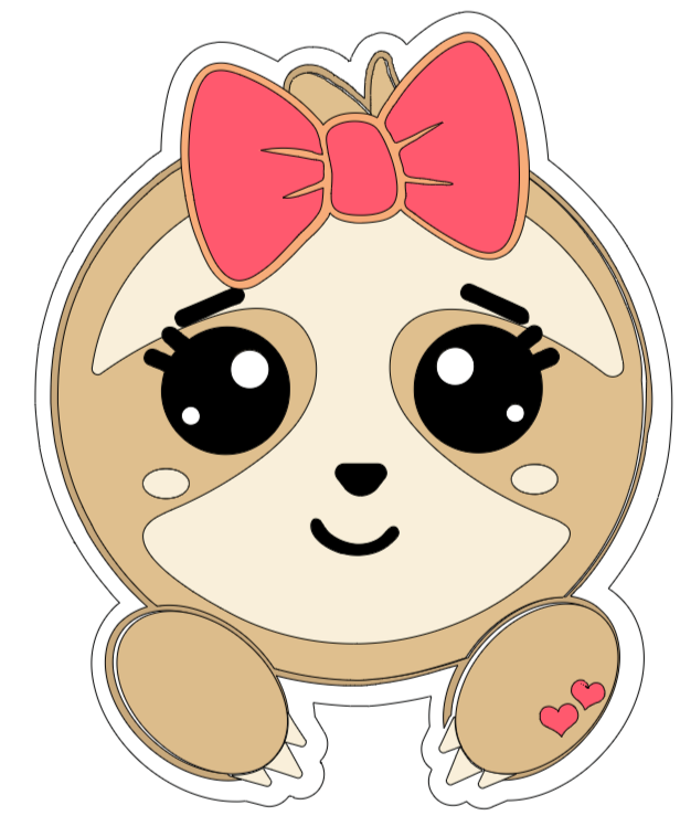 Girl Baby Sloth Badge Reel
