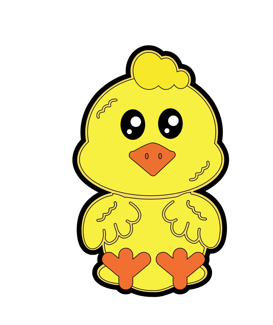 Sitting Chicken Badge Reel