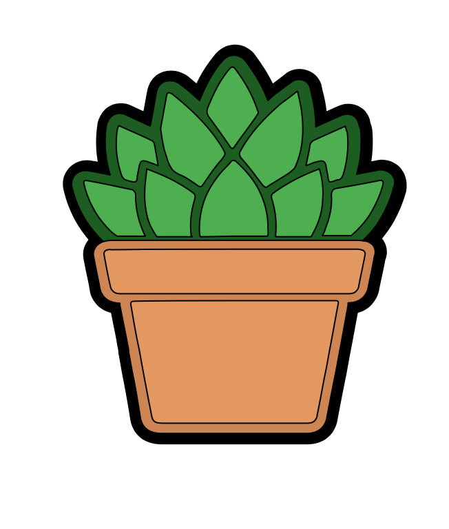 Potted Succulent Badge Reel