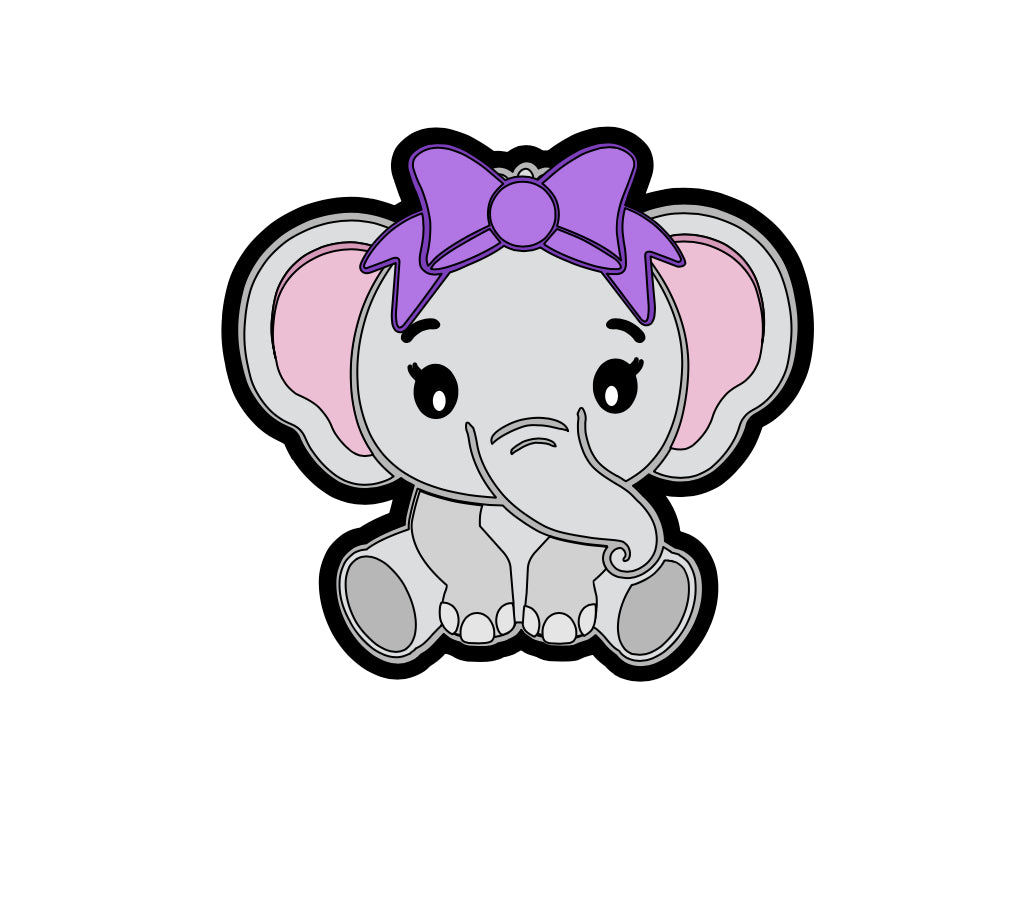 Girl Baby Elephant Badge Reel