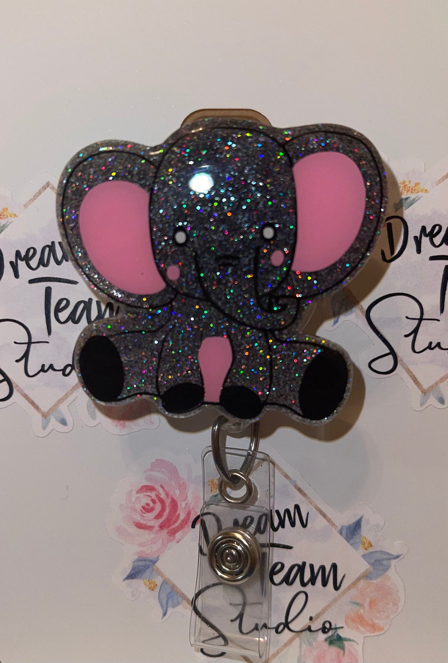 Sitting Elephant Badge Reel