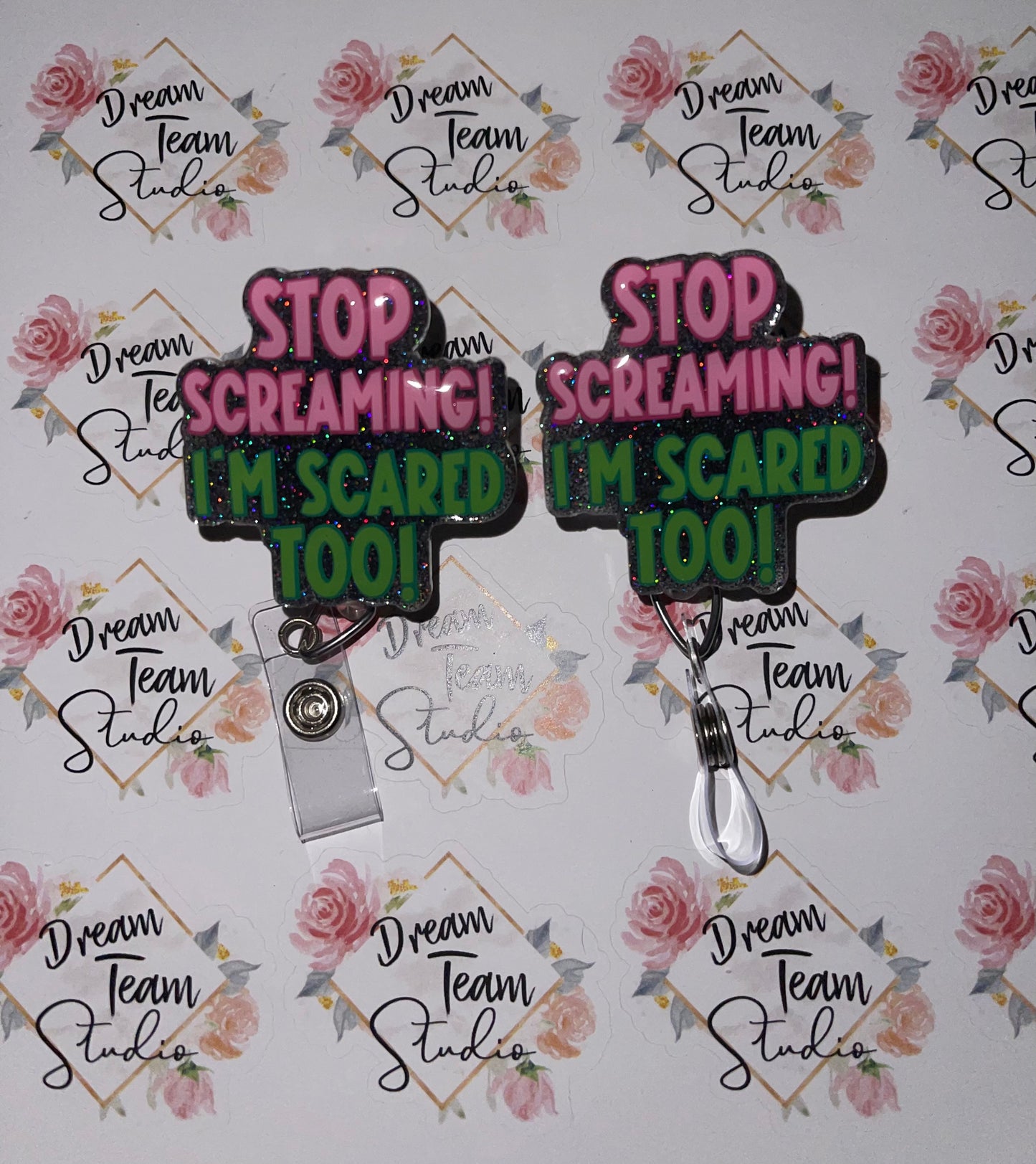 Stop Screaming Badge Reel