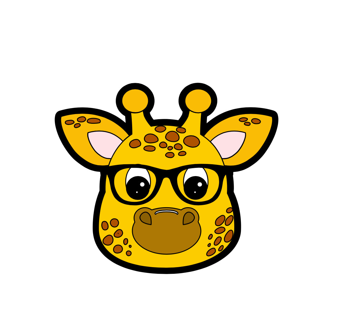 Giraffe with Glasses Badge Reel