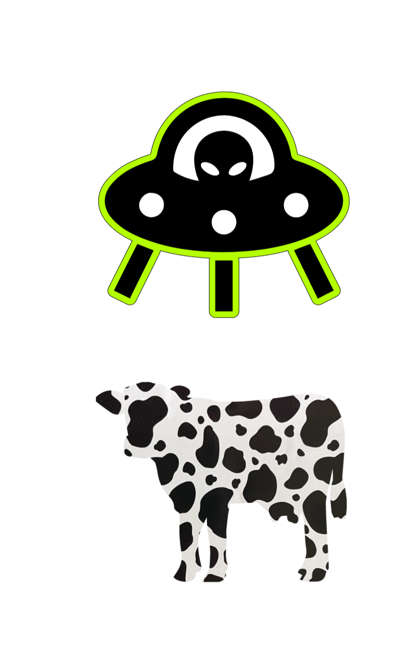 Spaceship Cow Abduction Badge Reel