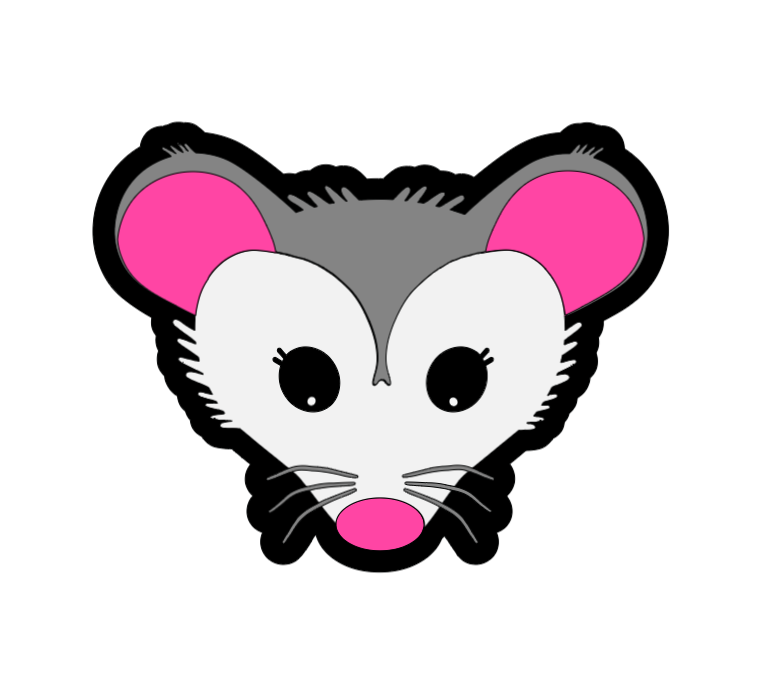 Opossum Badge Reel