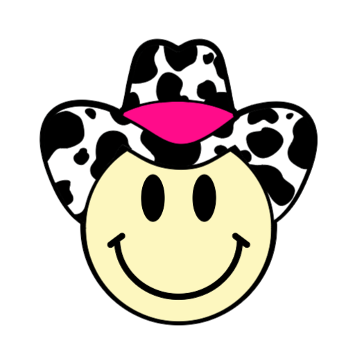 Cowboy Hat Face Badge Reel