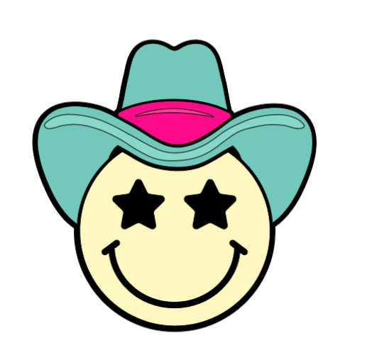 Cowboy Hat Face Badge Reel