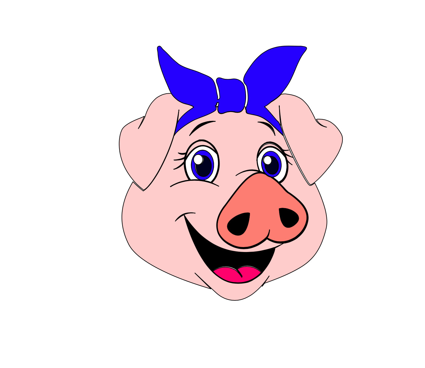 Pig with Bandana Badge Reel